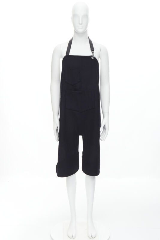 Balenciaga BALENCIAGA Runway black wool leather strap buckle apron dungaree Size M / US 6-8 / IT 42-44 - 12 Thumbnail