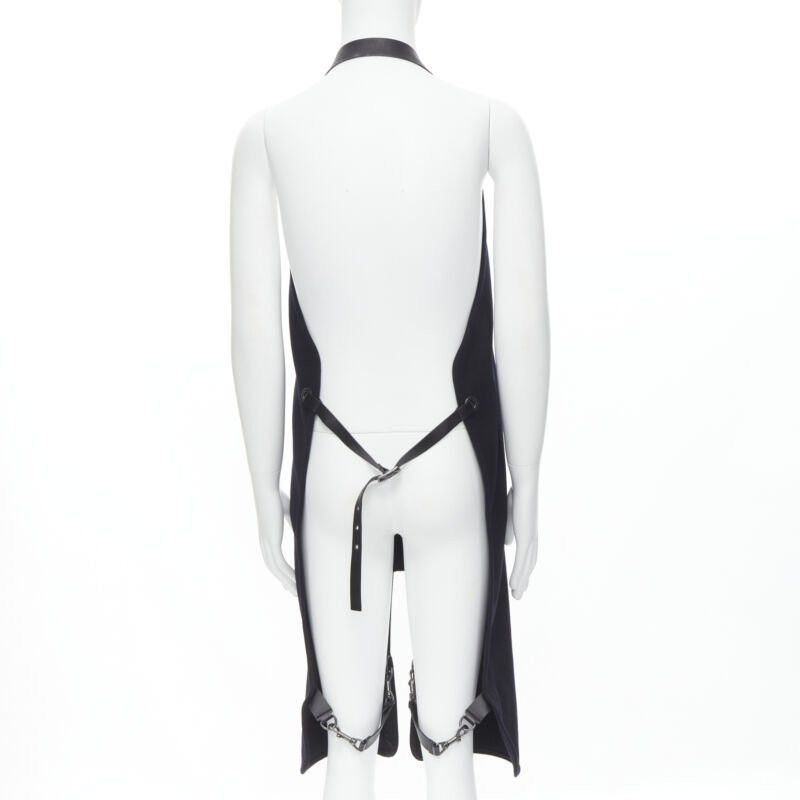 Balenciaga BALENCIAGA Runway black wool leather strap buckle apron dungaree Size M / US 6-8 / IT 42-44 - 5 Thumbnail