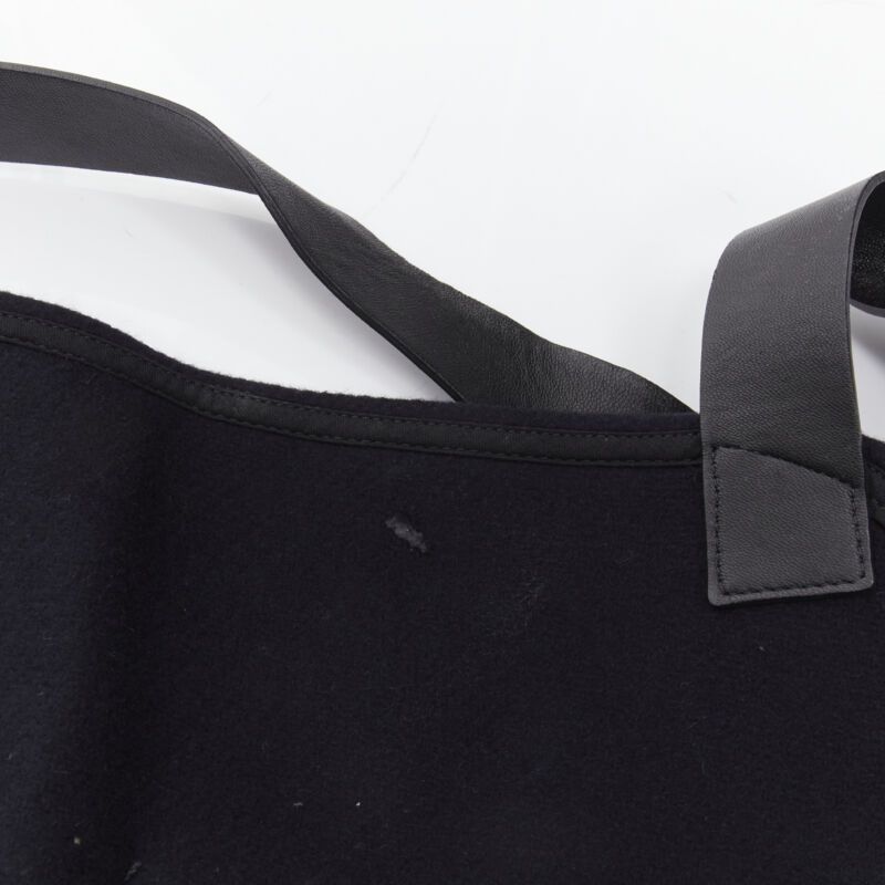 Balenciaga BALENCIAGA Runway black wool leather strap buckle apron dungaree Size M / US 6-8 / IT 42-44 - 10 Thumbnail