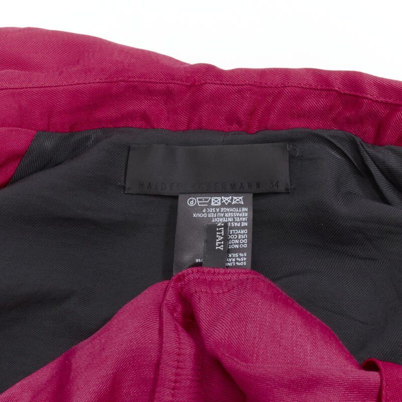 Haider Ackermann HAIDER ACKERMANN Fuschia pink linen rayon flap layered robe coat FR34 XS Size XS / US 0-2 / IT 36-38 - 10 Thumbnail