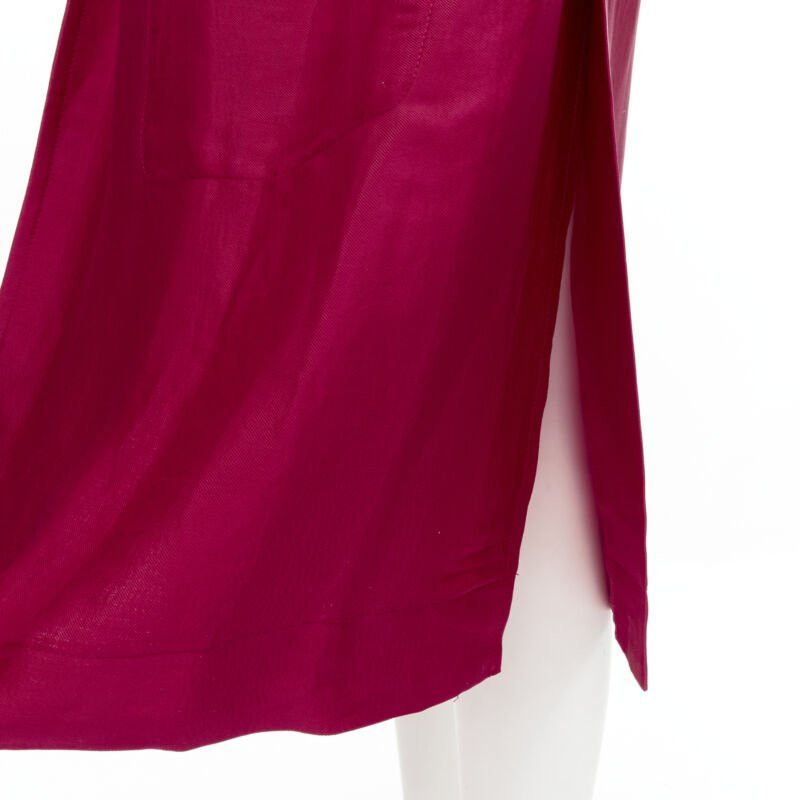 Haider Ackermann HAIDER ACKERMANN Fuschia pink linen rayon flap layered robe coat FR34 XS Size XS / US 0-2 / IT 36-38 - 9 Thumbnail