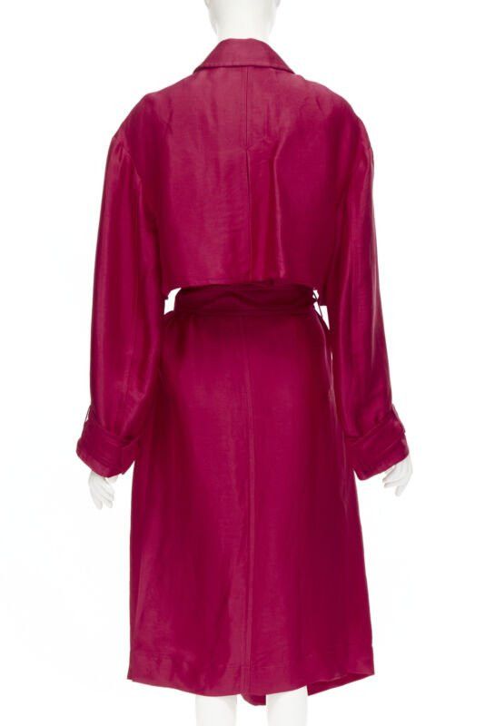 Haider Ackermann HAIDER ACKERMANN Fuschia pink linen rayon flap layered robe coat FR34 XS Size XS / US 0-2 / IT 36-38 - 5 Thumbnail