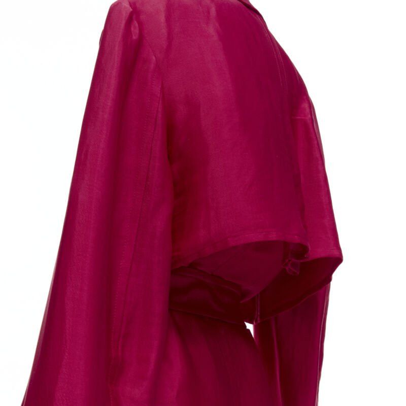 Haider Ackermann HAIDER ACKERMANN Fuschia pink linen rayon flap layered robe coat FR34 XS Size XS / US 0-2 / IT 36-38 - 8 Thumbnail