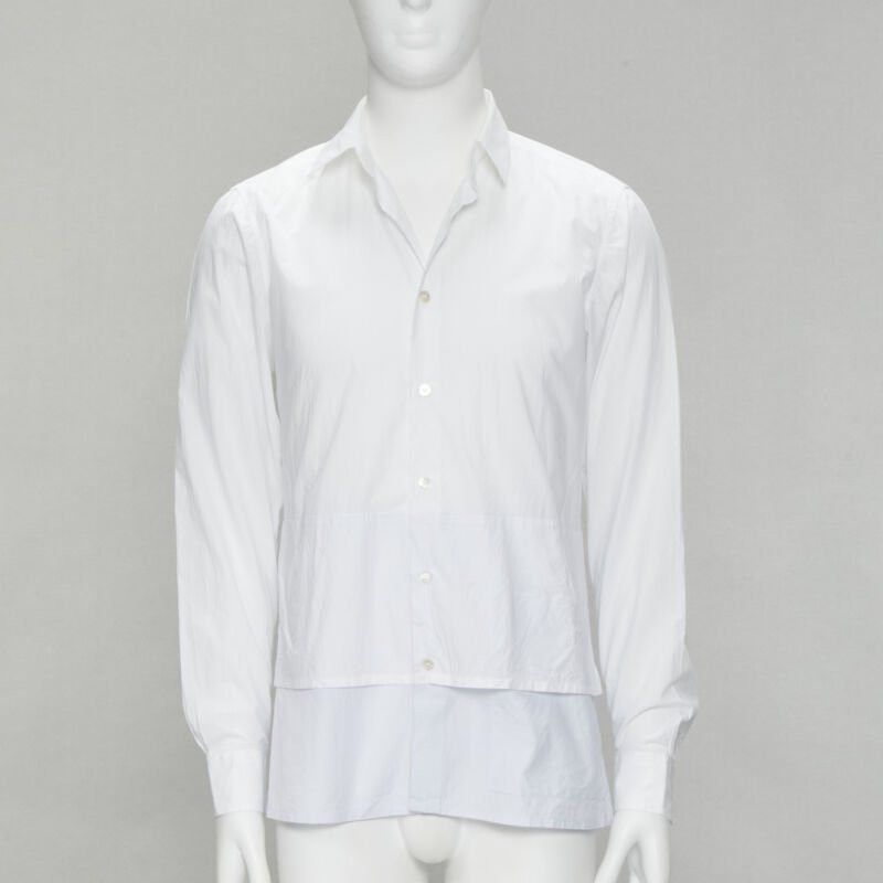 Raf Simons RAF SIMONS white extended layered hem deconstructed shirt EU44 S Size US M / EU 48-50 / 2 - 3 Thumbnail
