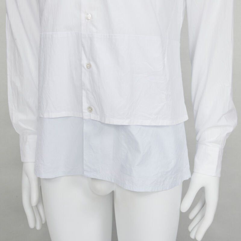 Raf Simons RAF SIMONS white extended layered hem deconstructed shirt EU44 S Size US M / EU 48-50 / 2 - 2 Thumbnail