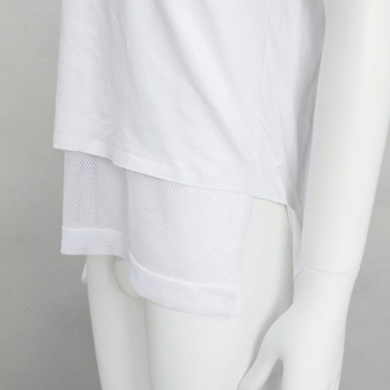 Comme des Garcons COMME DES GARCONS HOMME PLUS 2015 white deconstructed fishnet hem tshirt M Size US M / EU 48-50 / 2 - 8 Thumbnail