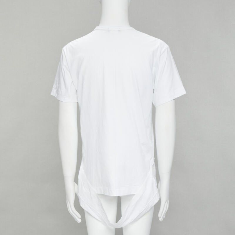 Comme des Garcons COMME DES GARCONS HOMME PLUS 2015 white deconstructed fishnet hem tshirt M Size US M / EU 48-50 / 2 - 5 Thumbnail