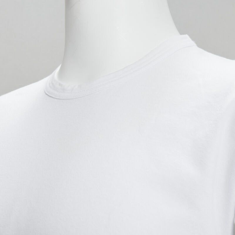 Comme des Garcons COMME DES GARCONS HOMME PLUS 2015 white deconstructed fishnet hem tshirt M Size US M / EU 48-50 / 2 - 7 Thumbnail