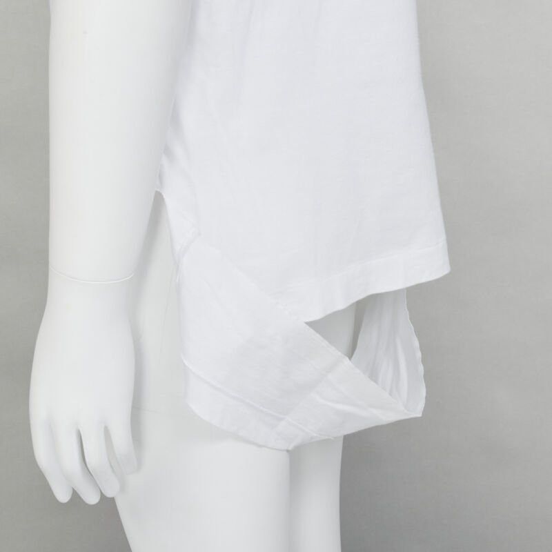 Comme des Garcons COMME DES GARCONS HOMME PLUS 2015 white deconstructed fishnet hem tshirt M Size US M / EU 48-50 / 2 - 2 Thumbnail