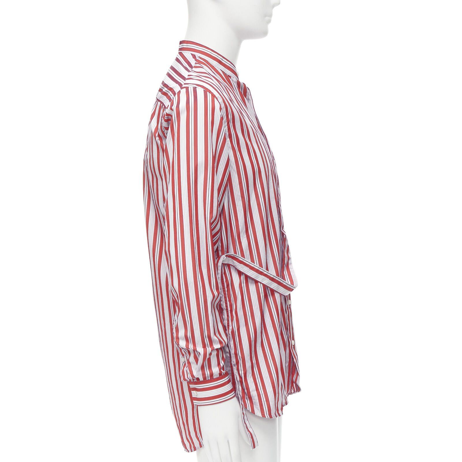 Jil Sander JIL SANDER 100% cotton red vertical stripes deconstructed placket shirt EU38 S Size US S / EU 44-46 / 1 - 4 Thumbnail