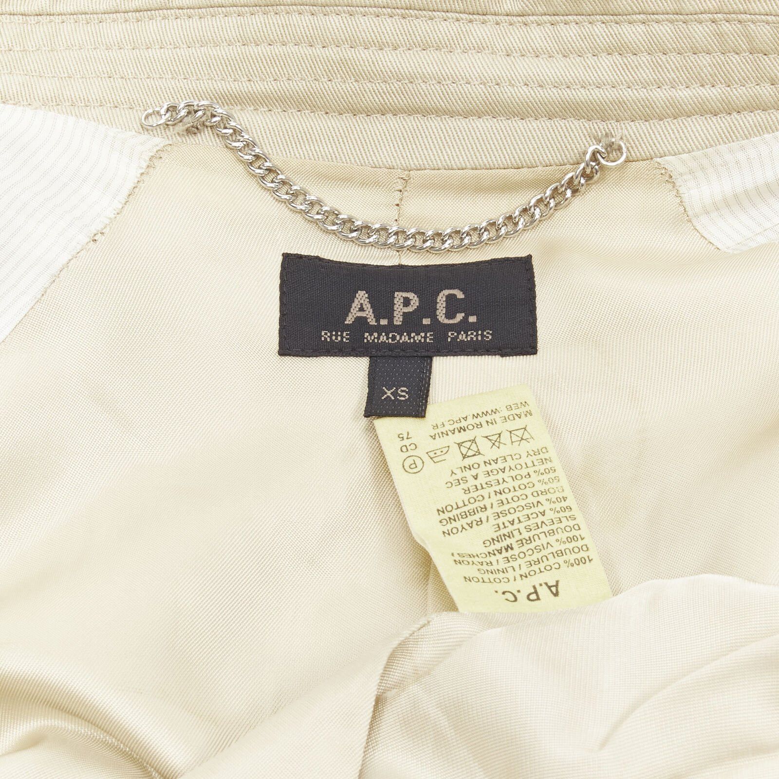A.P.C. APC beige classic raglan sleeves flap pocket bomber jacket XS Size US XS / EU 42 / 0 - 10 Thumbnail