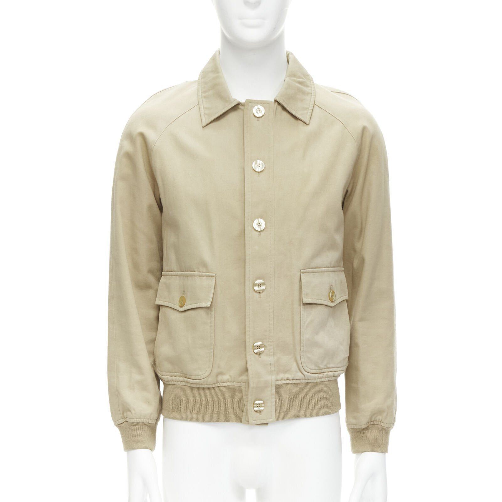 A.P.C. APC beige classic raglan sleeves flap pocket bomber jacket XS Size US XS / EU 42 / 0 - 3 Thumbnail