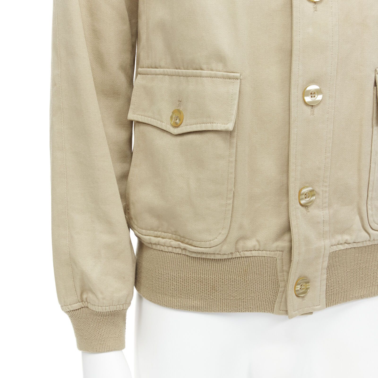 A.P.C. APC beige classic raglan sleeves flap pocket bomber jacket XS Size US XS / EU 42 / 0 - 2 Thumbnail