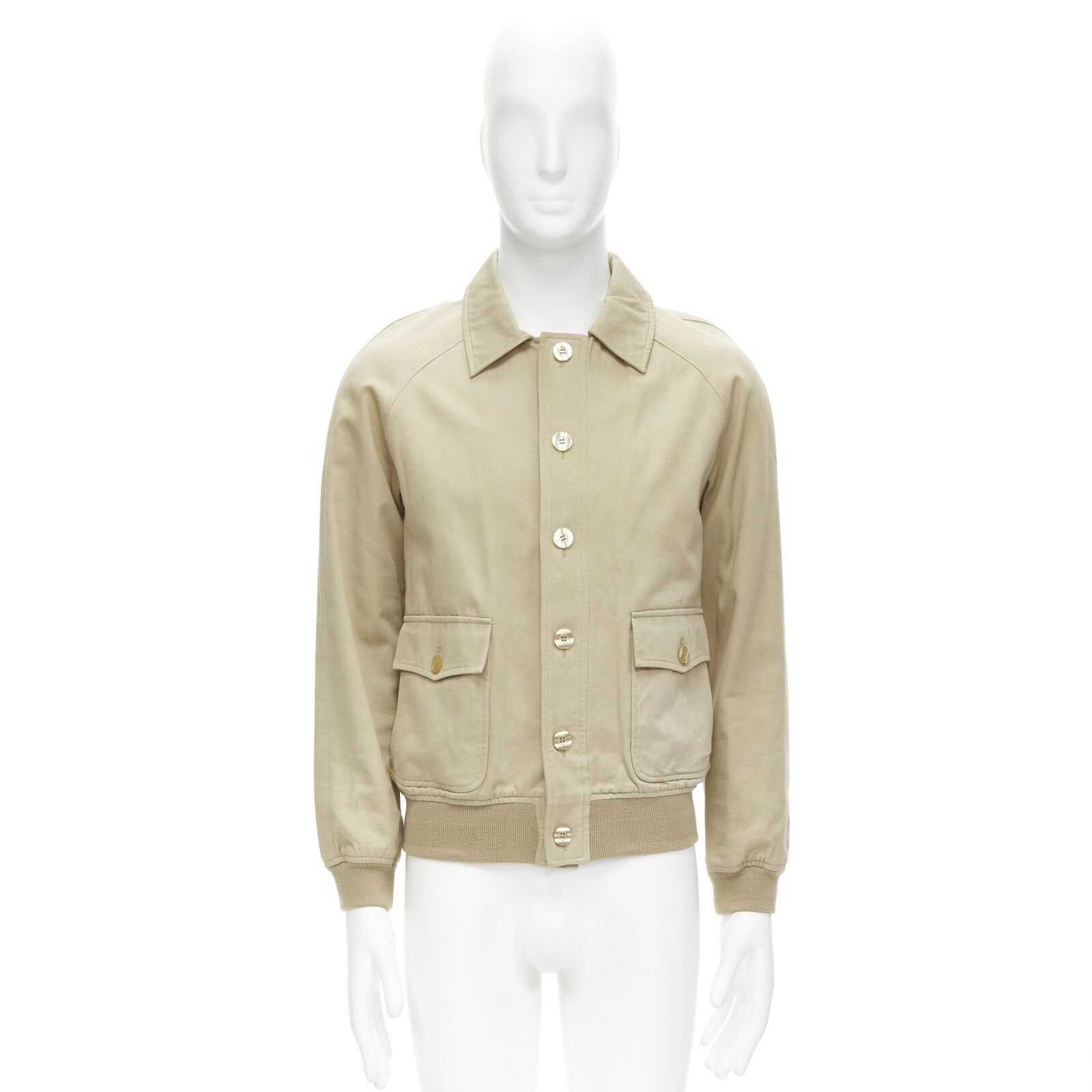 A.P.C. APC beige classic raglan sleeves flap pocket bomber jacket XS Size US XS / EU 42 / 0 - 12 Thumbnail