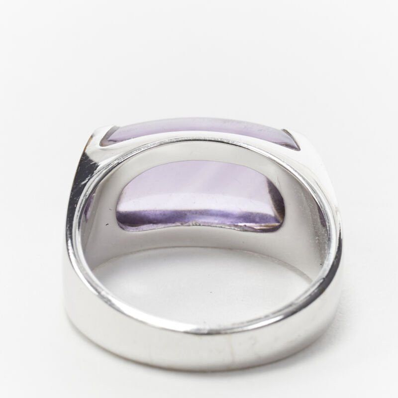 Bvlgari vintage BVLGARI JEWELLERY Amethyst stone silver curved ring Size ONE SIZE - 4 Thumbnail