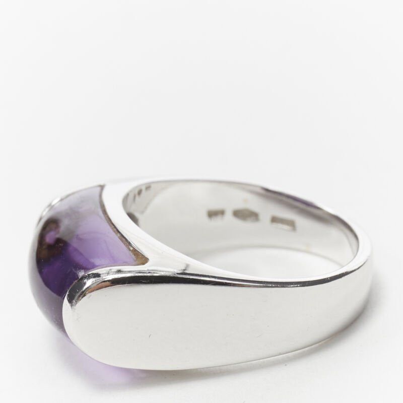 Bvlgari vintage BVLGARI JEWELLERY Amethyst stone silver curved ring Size ONE SIZE - 5 Thumbnail