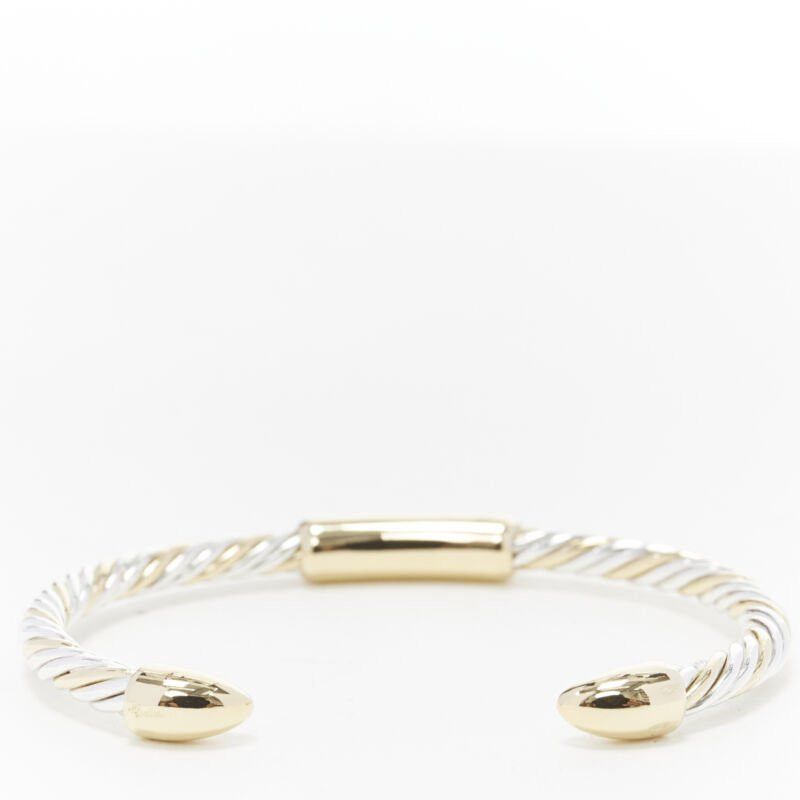 Bvlgari vintage BVLGARI JEWELLERY 18k white yellow gold twist bangle cuff bracelet Size ONE SIZE - 4 Thumbnail