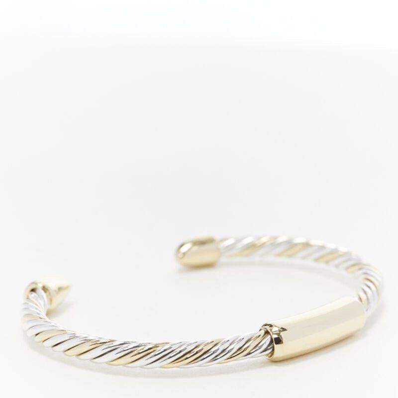 Bvlgari vintage BVLGARI JEWELLERY 18k white yellow gold twist bangle cuff bracelet Size ONE SIZE - 2 Thumbnail