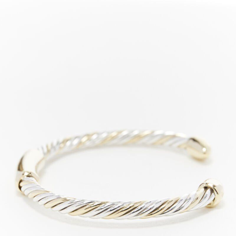 Bvlgari vintage BVLGARI JEWELLERY 18k white yellow gold twist bangle cuff bracelet Size ONE SIZE - 5 Thumbnail