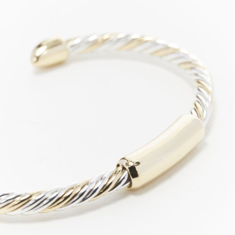 Bvlgari vintage BVLGARI JEWELLERY 18k white yellow gold twist bangle cuff bracelet Size ONE SIZE - 6 Thumbnail