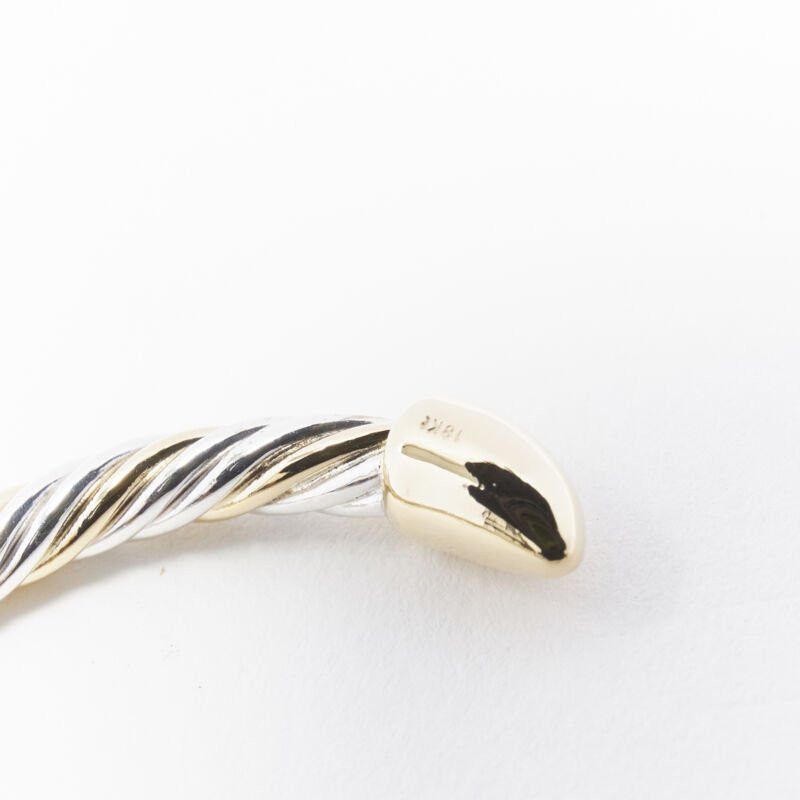 Bvlgari vintage BVLGARI JEWELLERY 18k white yellow gold twist bangle cuff bracelet Size ONE SIZE - 9 Thumbnail