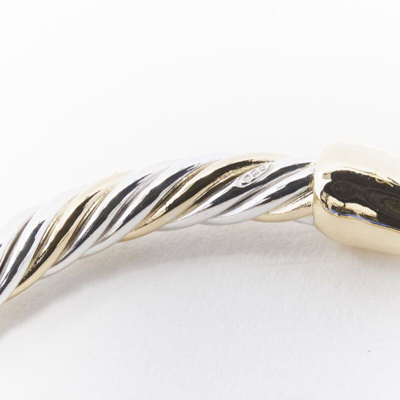 Bvlgari vintage BVLGARI JEWELLERY 18k white yellow gold twist bangle cuff bracelet Size ONE SIZE - 8 Thumbnail