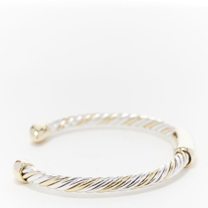 Bvlgari vintage BVLGARI JEWELLERY 18k white yellow gold twist bangle cuff bracelet Size ONE SIZE - 3 Thumbnail