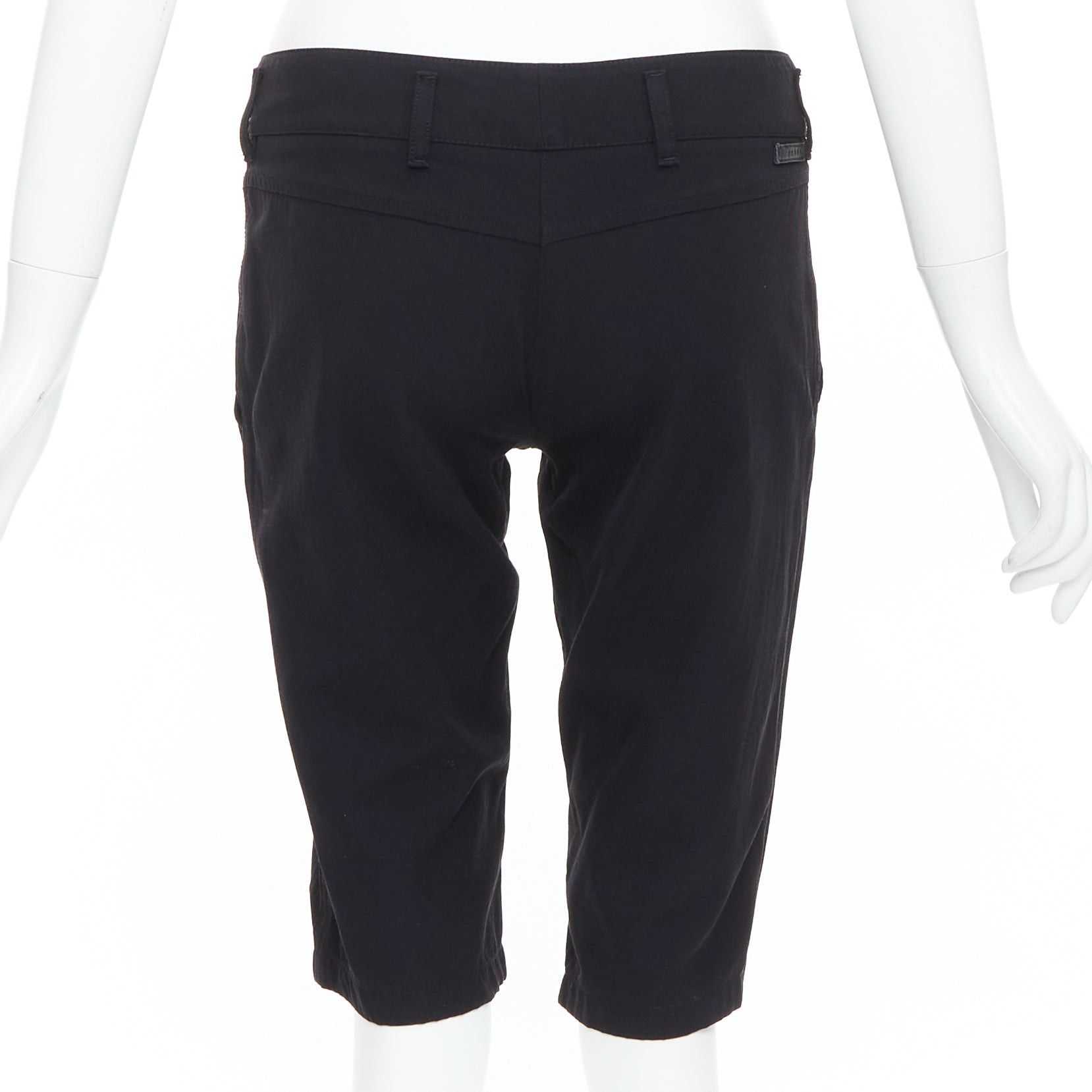 Prada PRADA 2007 Vintage Linea Rossa black logo cropped shorts IT40 S Size 27" / US 4 / IT 40 - 5 Thumbnail