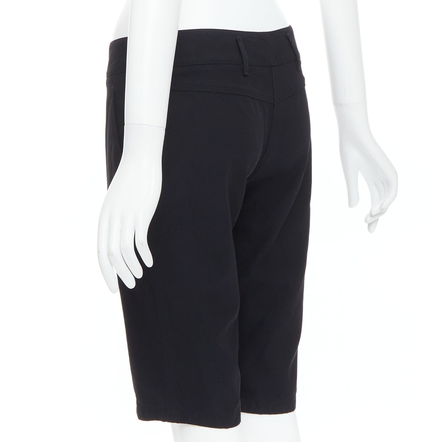 Prada PRADA 2007 Vintage Linea Rossa black logo cropped shorts IT40 S Size 27" / US 4 / IT 40 - 6 Thumbnail