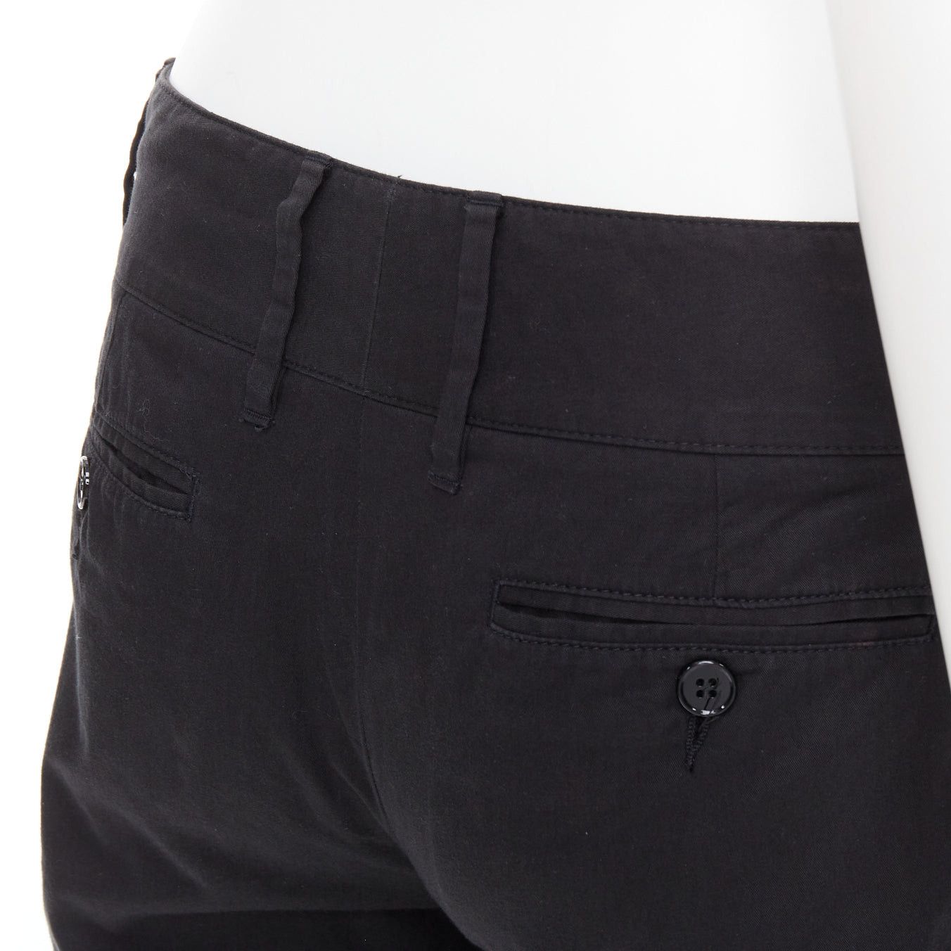 Dolce & Gabbana DOLCE GABBANA black cotton silk DG charm cuffed bermuda shorts IT38 XS Size 26" / US 2 / IT 38 - 7 Thumbnail