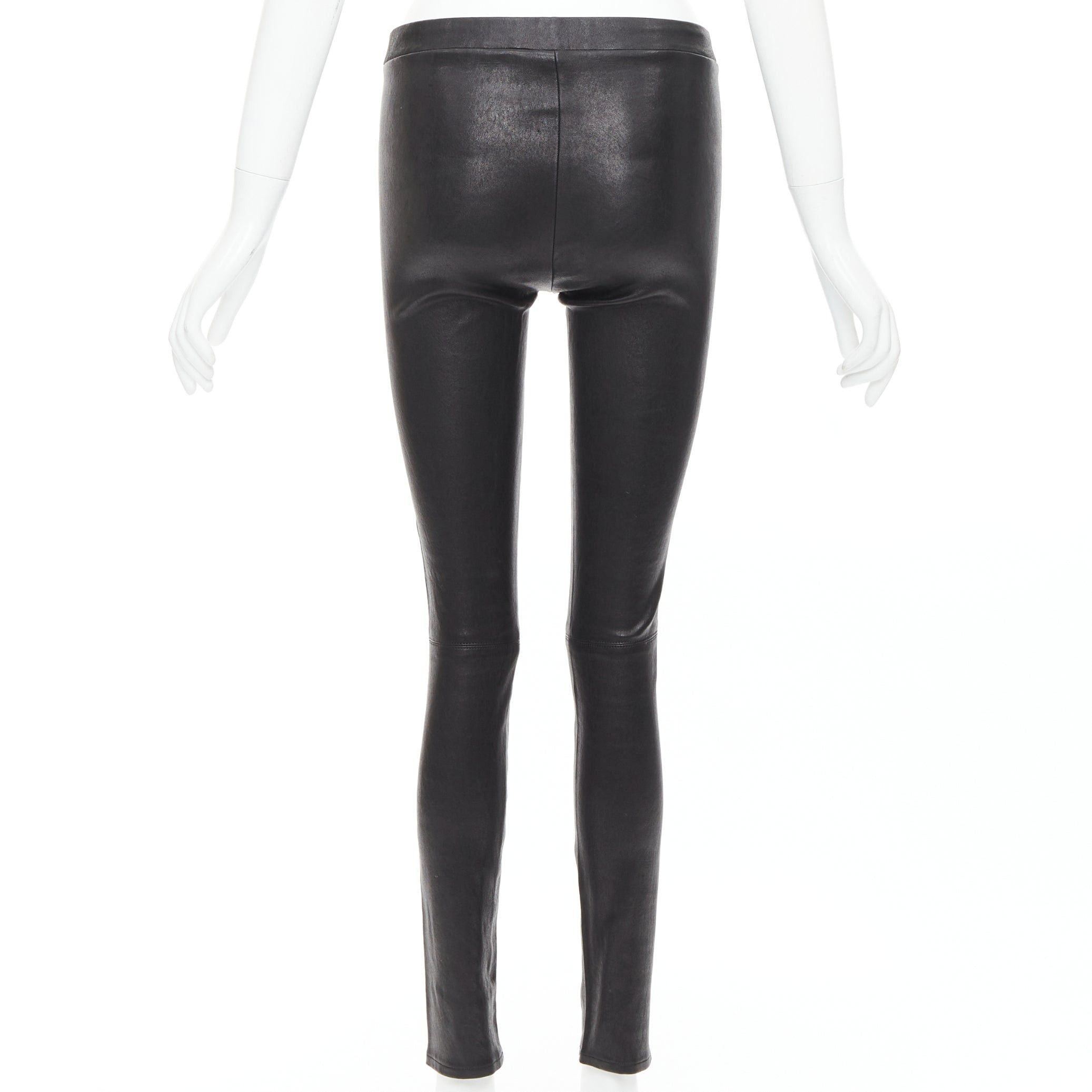 J Brand J BRAND black lambskin leather panelled legging pants S Size 27" / US 4 / IT 40 - 5 Thumbnail