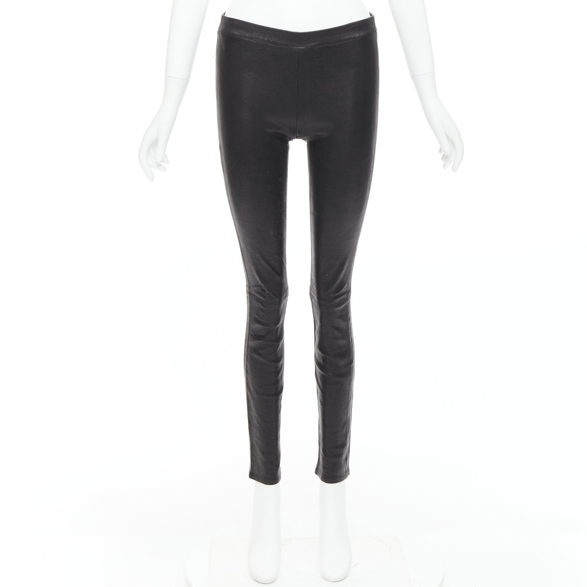 J Brand J BRAND black lambskin leather panelled legging pants S Size 27" / US 4 / IT 40 - 9 Thumbnail
