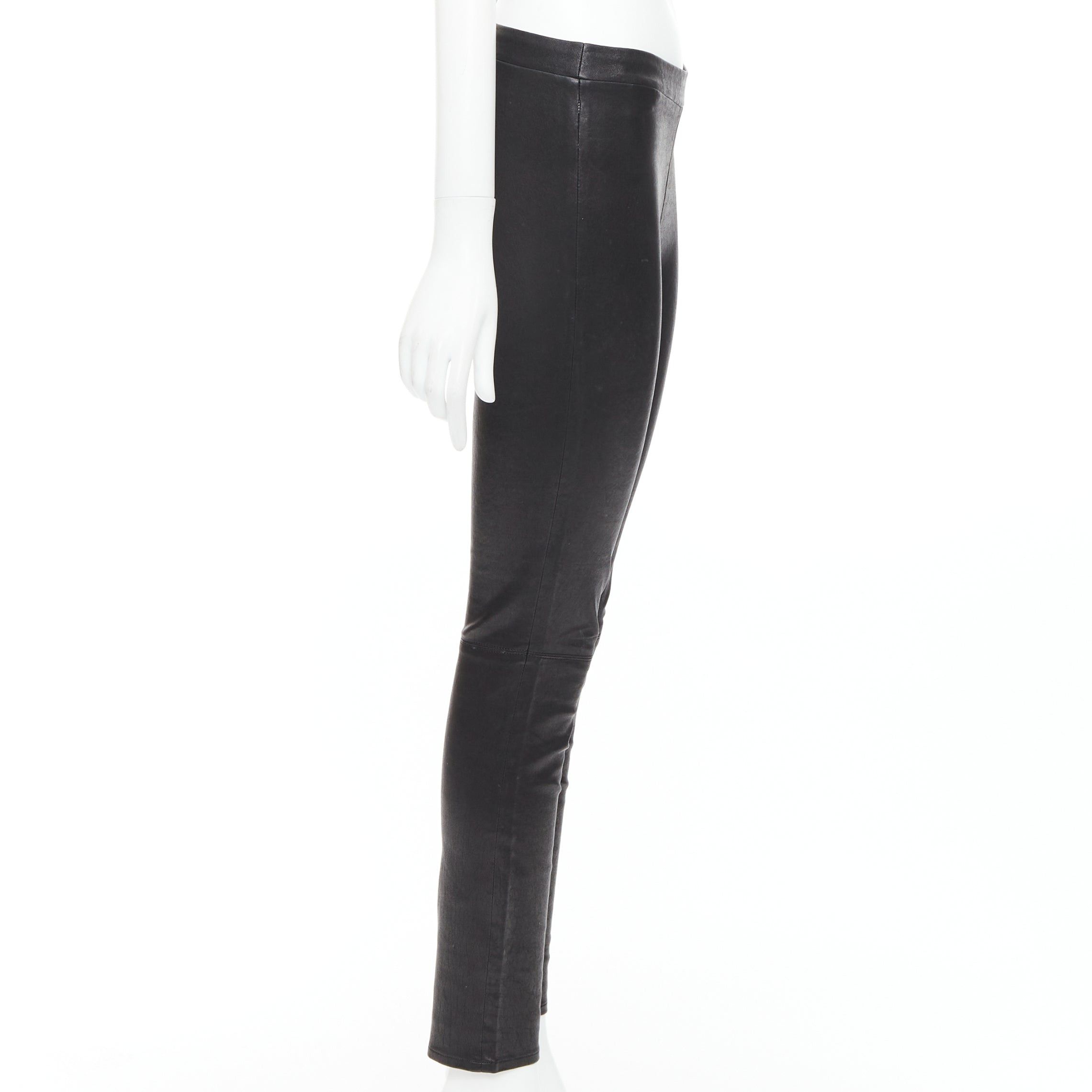 J Brand J BRAND black lambskin leather panelled legging pants S Size 27" / US 4 / IT 40 - 4 Thumbnail