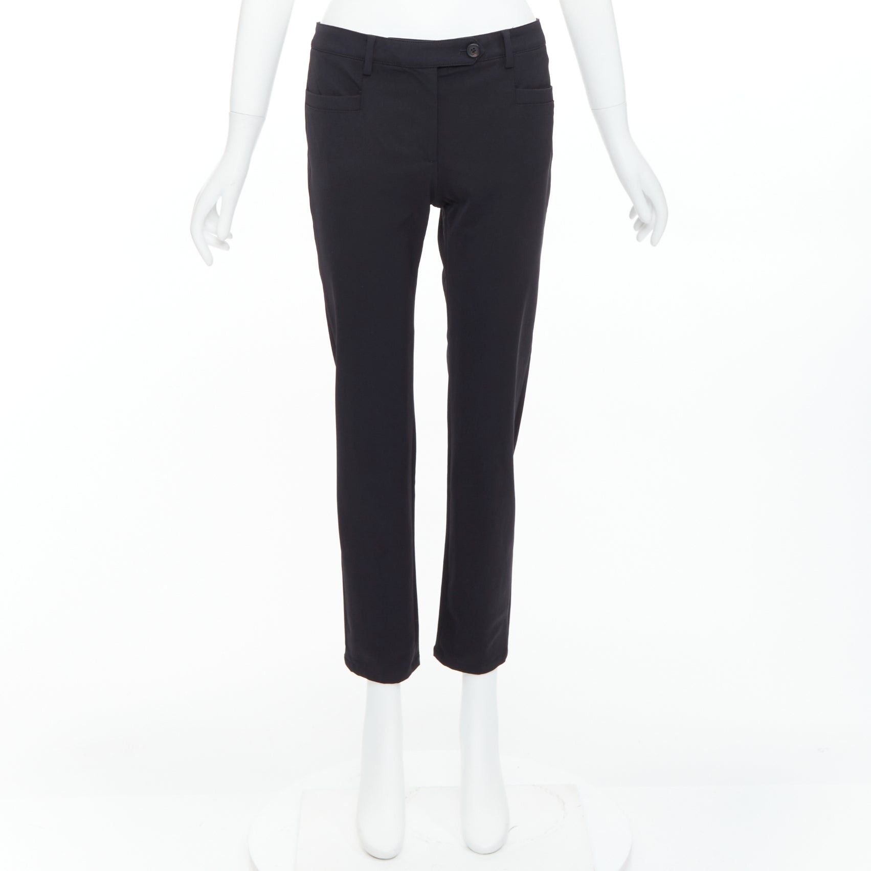 Prada PRADA 2015 black twill horizontal pockets tapered trousers IT40 S Size 27" / US 4 / IT 40 - 9 Thumbnail