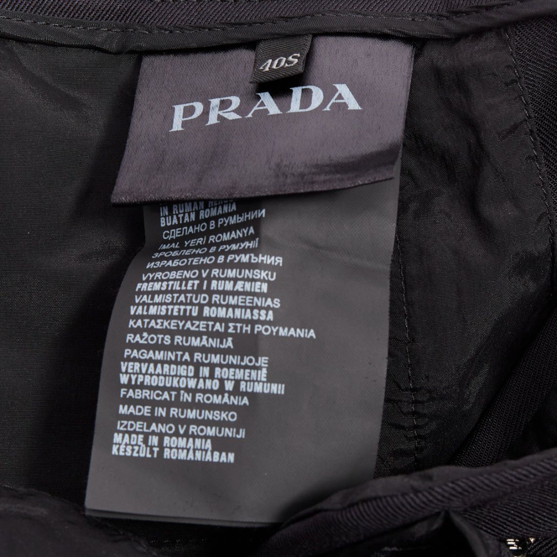 Prada PRADA 2015 black twill horizontal pockets tapered trousers IT40 S Size 27" / US 4 / IT 40 - 8 Thumbnail