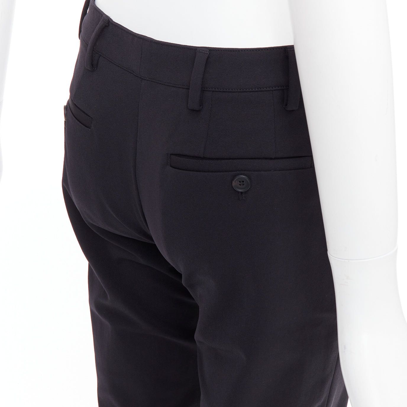 Prada PRADA 2015 black twill horizontal pockets tapered trousers IT40 S Size 27" / US 4 / IT 40 - 7 Thumbnail