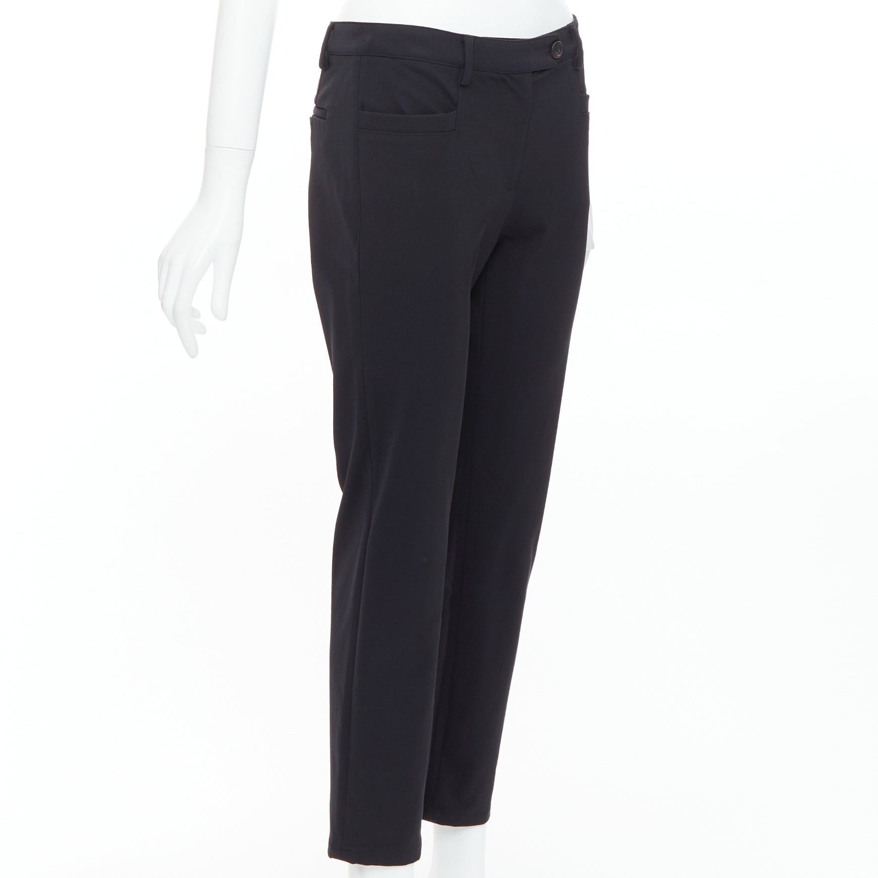 Prada PRADA 2015 black twill horizontal pockets tapered trousers IT40 S Size 27" / US 4 / IT 40 - 3 Thumbnail