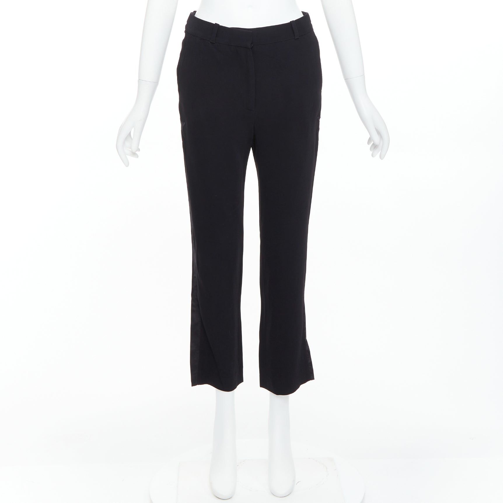 Givenchy GIVENCHY black star applique silk trim flare cropped trousers FR34 XS Size 26" / US 2 / IT 38 - 9 Thumbnail