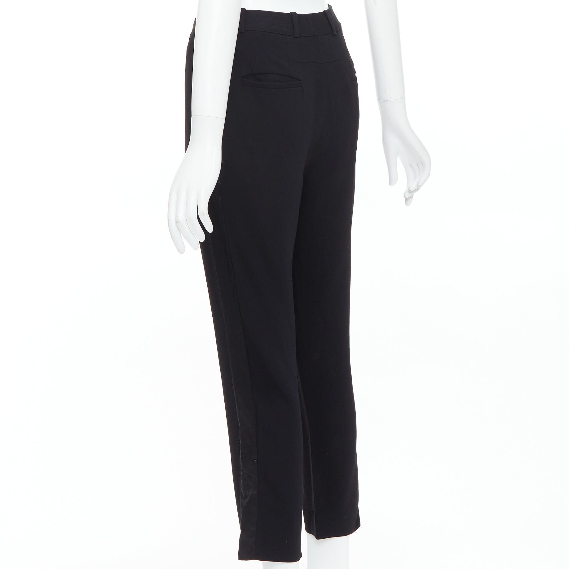 Givenchy GIVENCHY black star applique silk trim flare cropped trousers FR34 XS Size 26" / US 2 / IT 38 - 6 Thumbnail