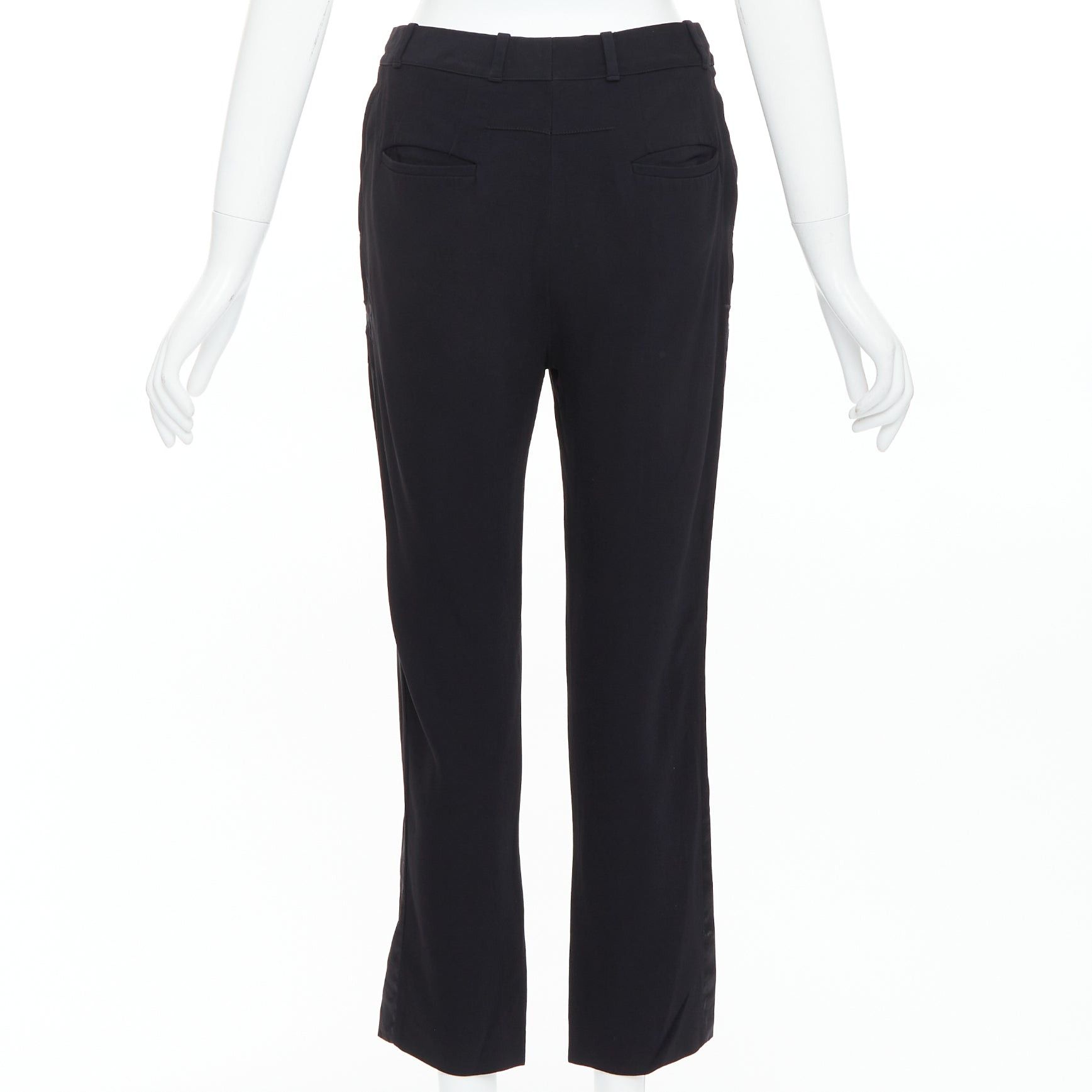 Givenchy GIVENCHY black star applique silk trim flare cropped trousers FR34 XS Size 26" / US 2 / IT 38 - 5 Thumbnail