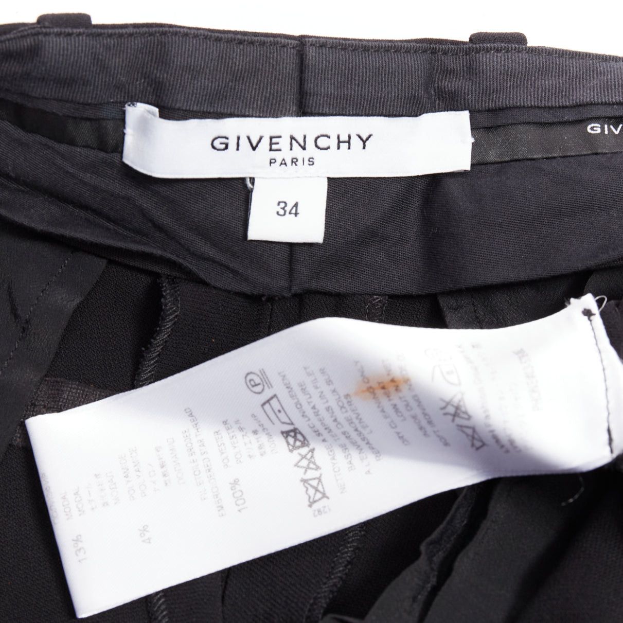 Givenchy GIVENCHY black star applique silk trim flare cropped trousers FR34 XS Size 26" / US 2 / IT 38 - 8 Thumbnail