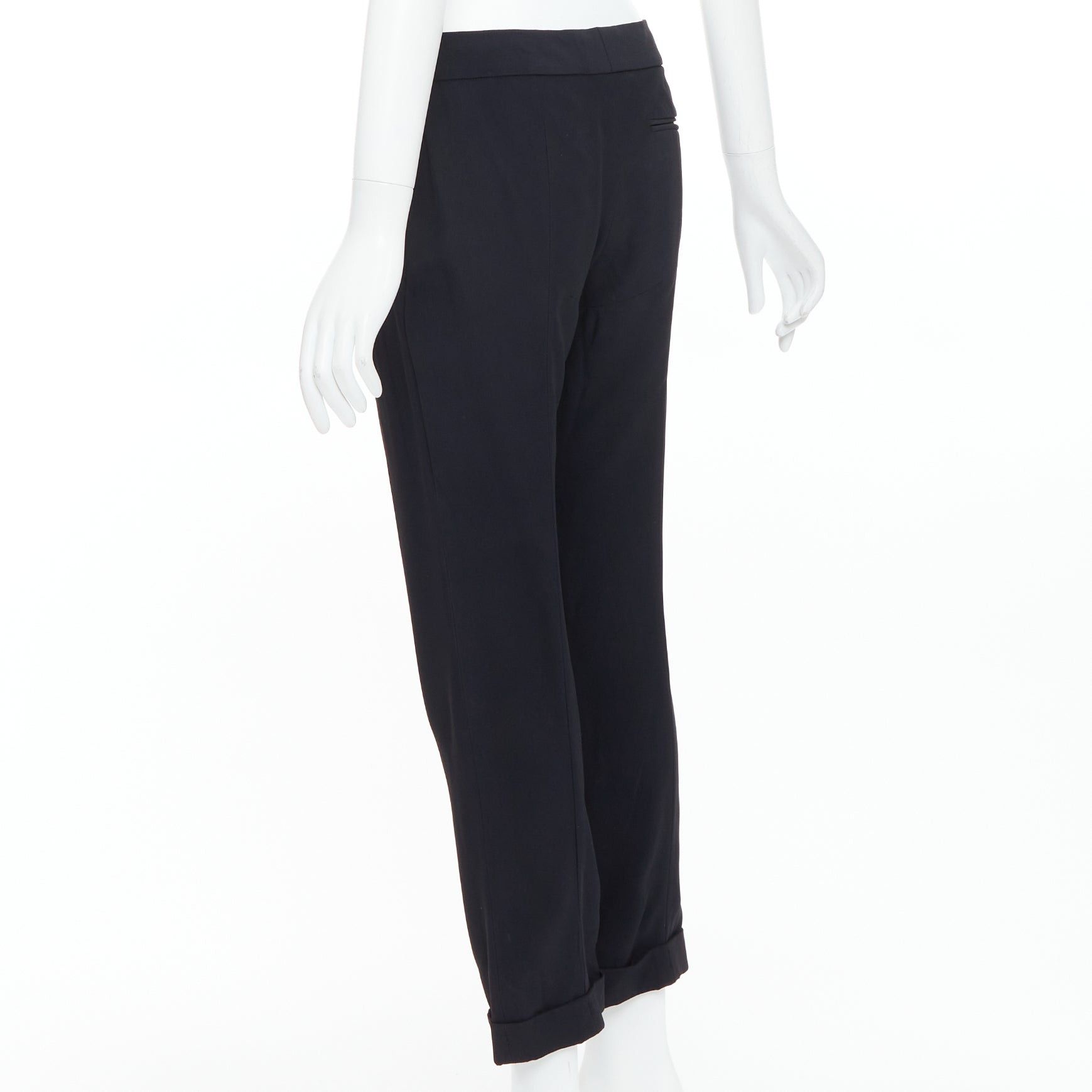Alexander McQueen ALEXANDER MCQUEEN 2011 black mid waist flare cropped trousers Size 26" / US 2 / IT 38 - 6 Thumbnail
