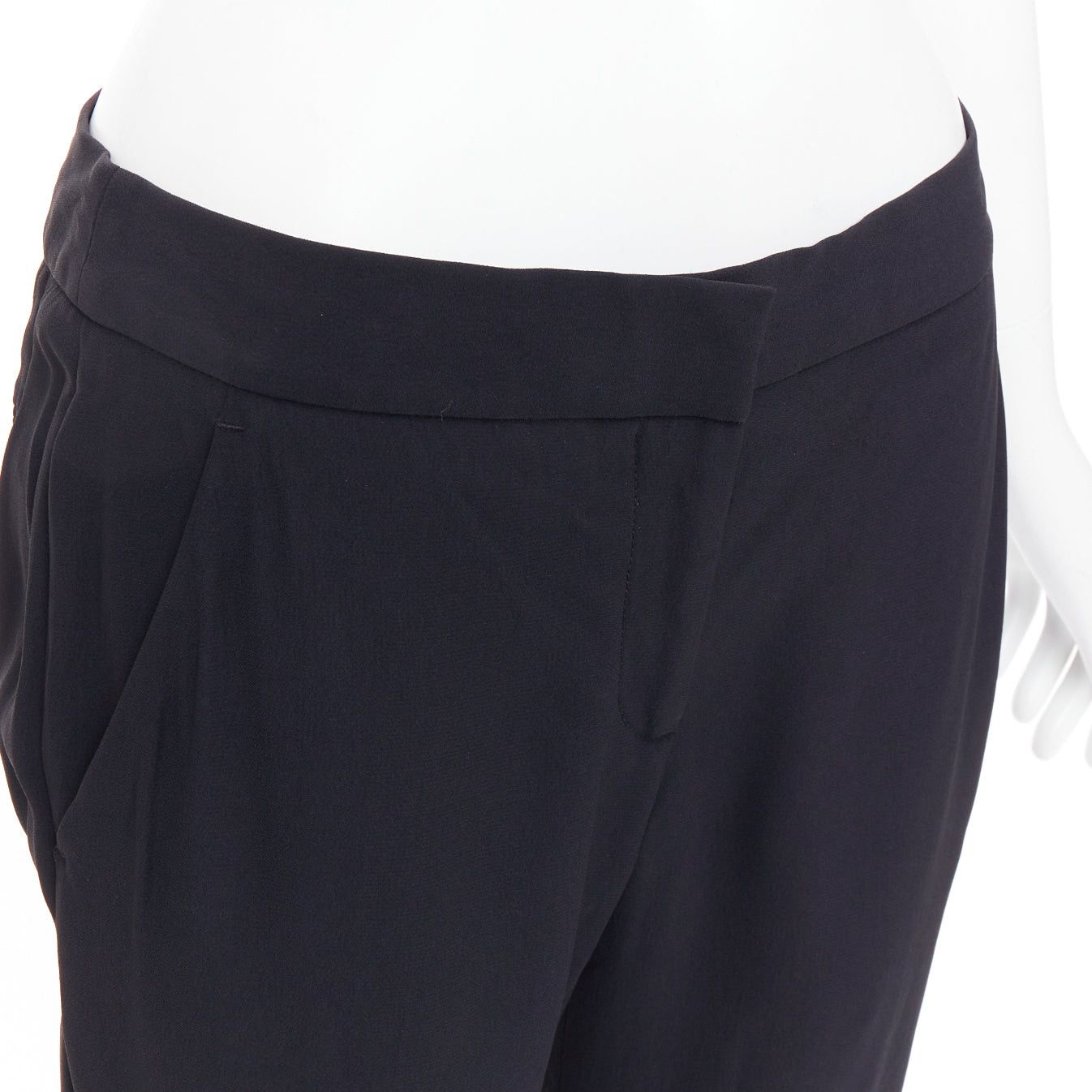 Alexander McQueen ALEXANDER MCQUEEN 2011 black mid waist flare cropped trousers Size 26" / US 2 / IT 38 - 2 Thumbnail