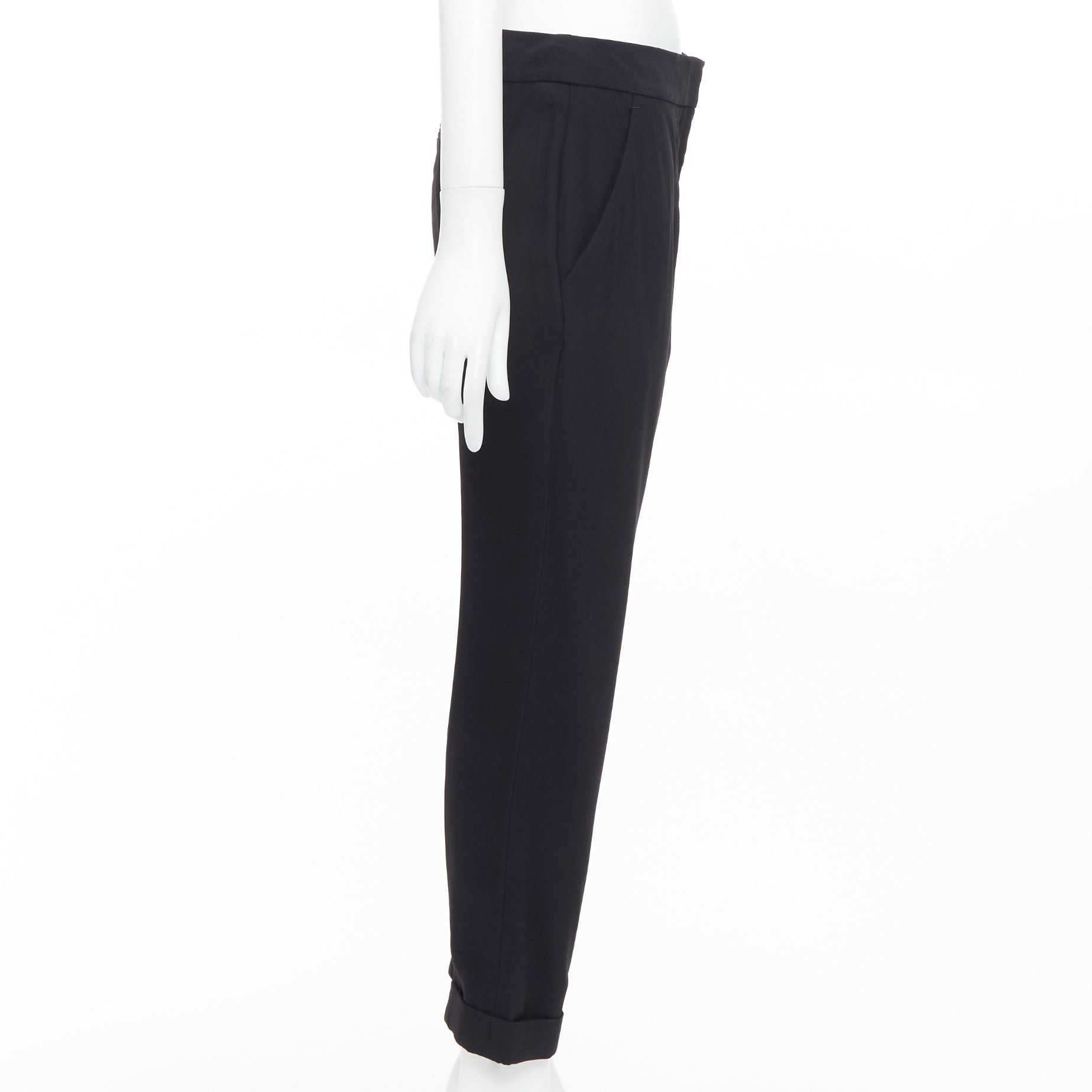 Alexander McQueen ALEXANDER MCQUEEN 2011 black mid waist flare cropped trousers Size 26" / US 2 / IT 38 - 4 Thumbnail