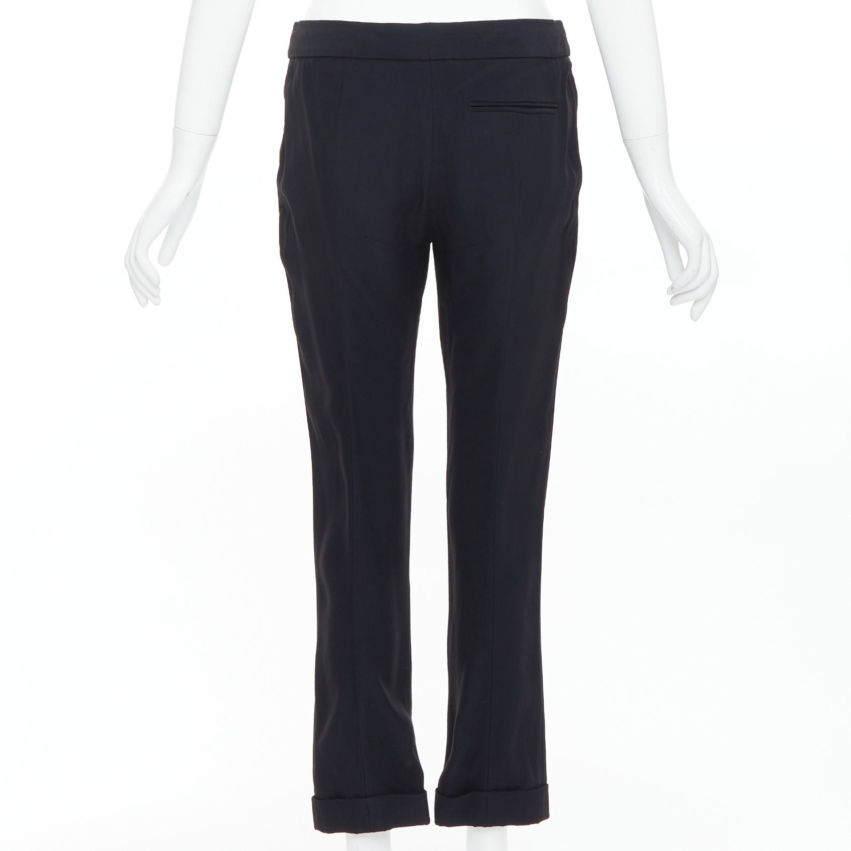 Alexander McQueen ALEXANDER MCQUEEN 2011 black mid waist flare cropped trousers Size 26" / US 2 / IT 38 - 5 Thumbnail