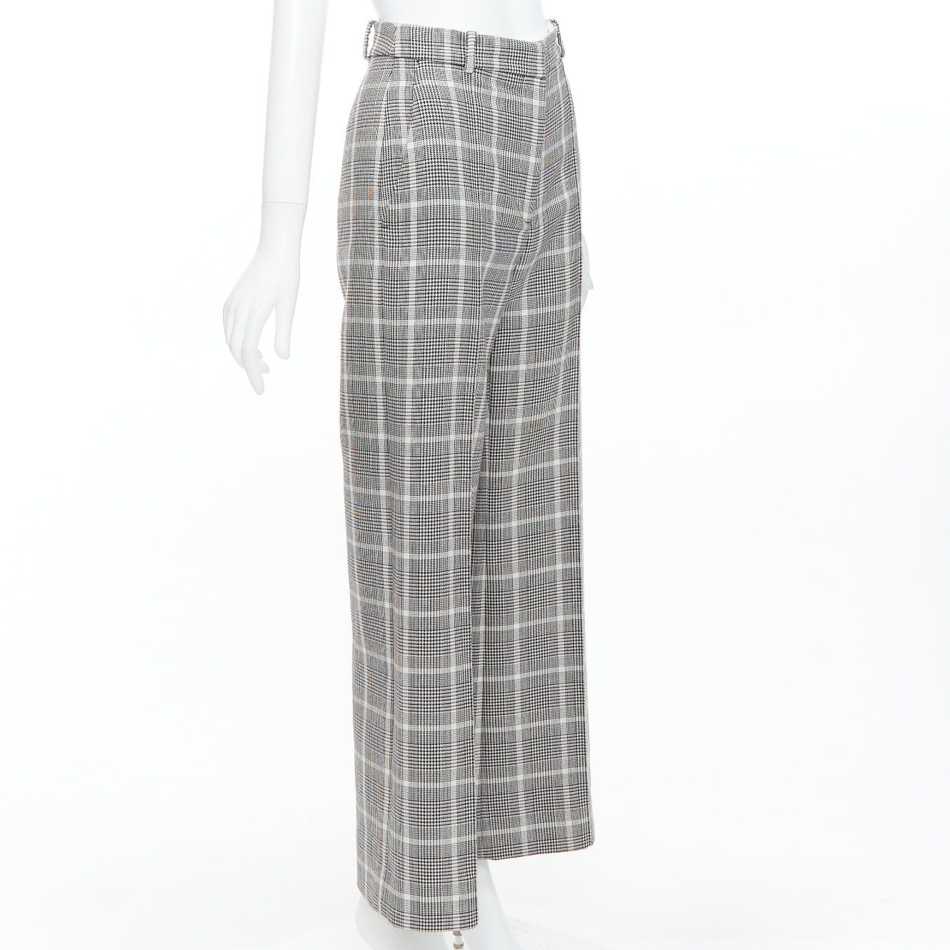 Stella McCartney STELLA MCCARTNEY grey white houndstooth checkered wide leg pants IT36 XXS Size 25" / US 0 / IT 36 - 3 Thumbnail