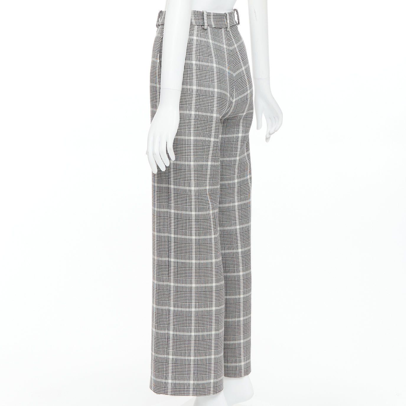 Stella McCartney STELLA MCCARTNEY grey white houndstooth checkered wide leg pants IT36 XXS Size 25" / US 0 / IT 36 - 6 Thumbnail