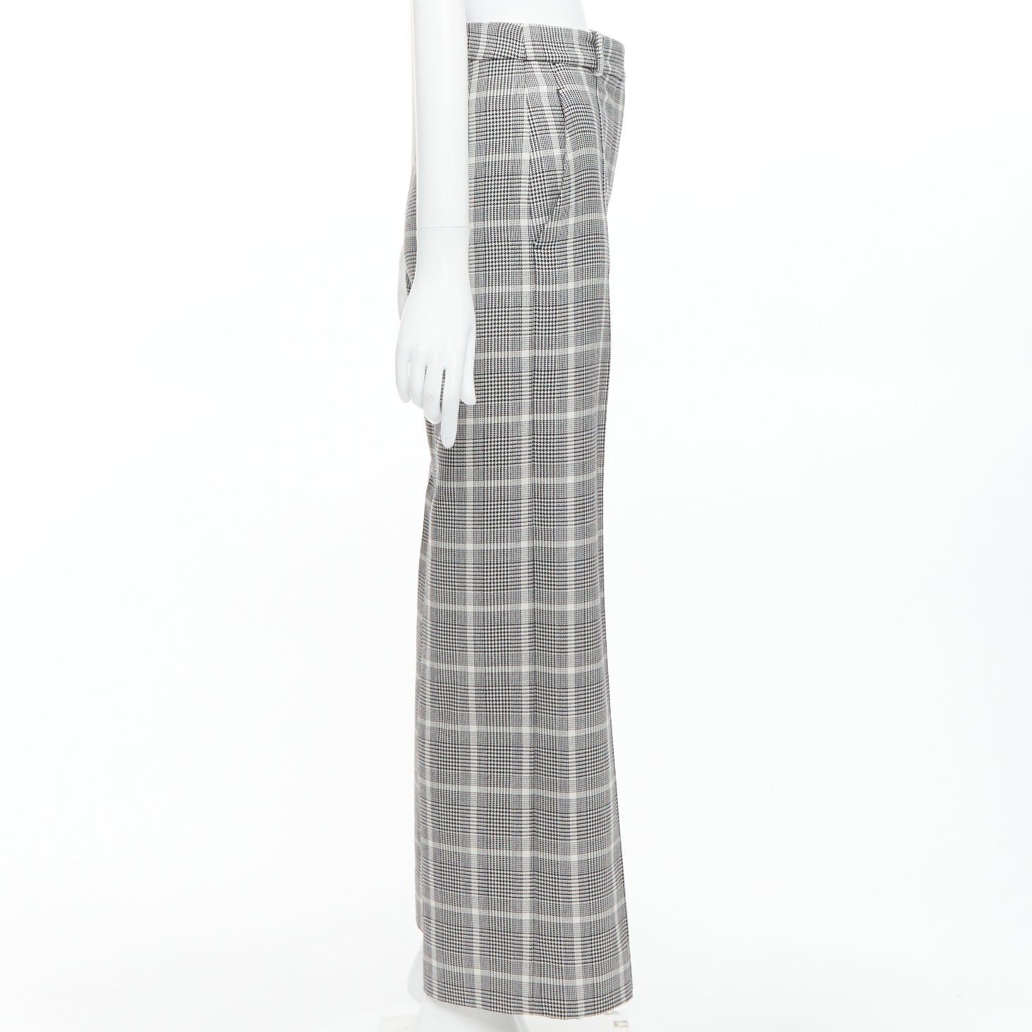 Stella McCartney STELLA MCCARTNEY grey white houndstooth checkered wide leg pants IT36 XXS Size 25" / US 0 / IT 36 - 4 Thumbnail