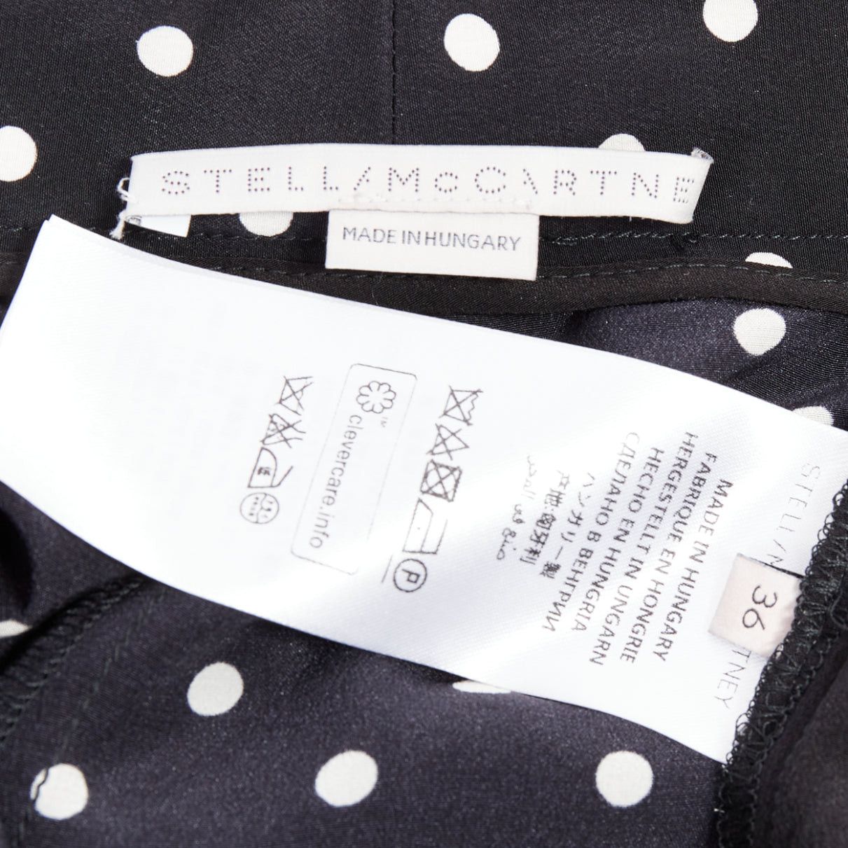 Stella McCartney STELLA MCCARTNEY 2016 black white 100% silk polka dot striped pants IT36 XXS Size 25" / US 0 / IT 36 - 8 Thumbnail