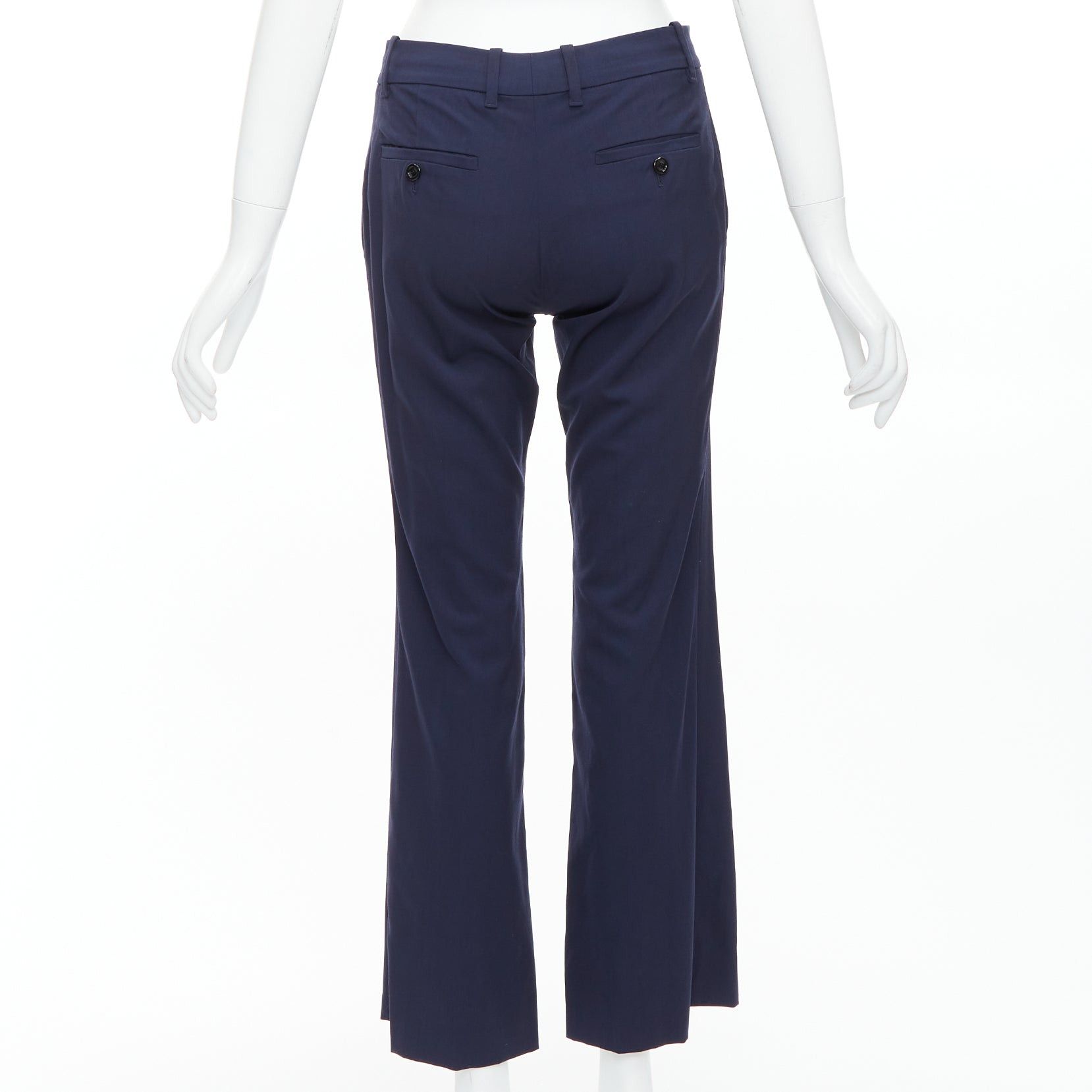 Gucci GUCCI Alessandro Michele 2017 navy bee embroidered flared pants IT38 XS Size 26" / US 2 / IT 38 - 5 Thumbnail